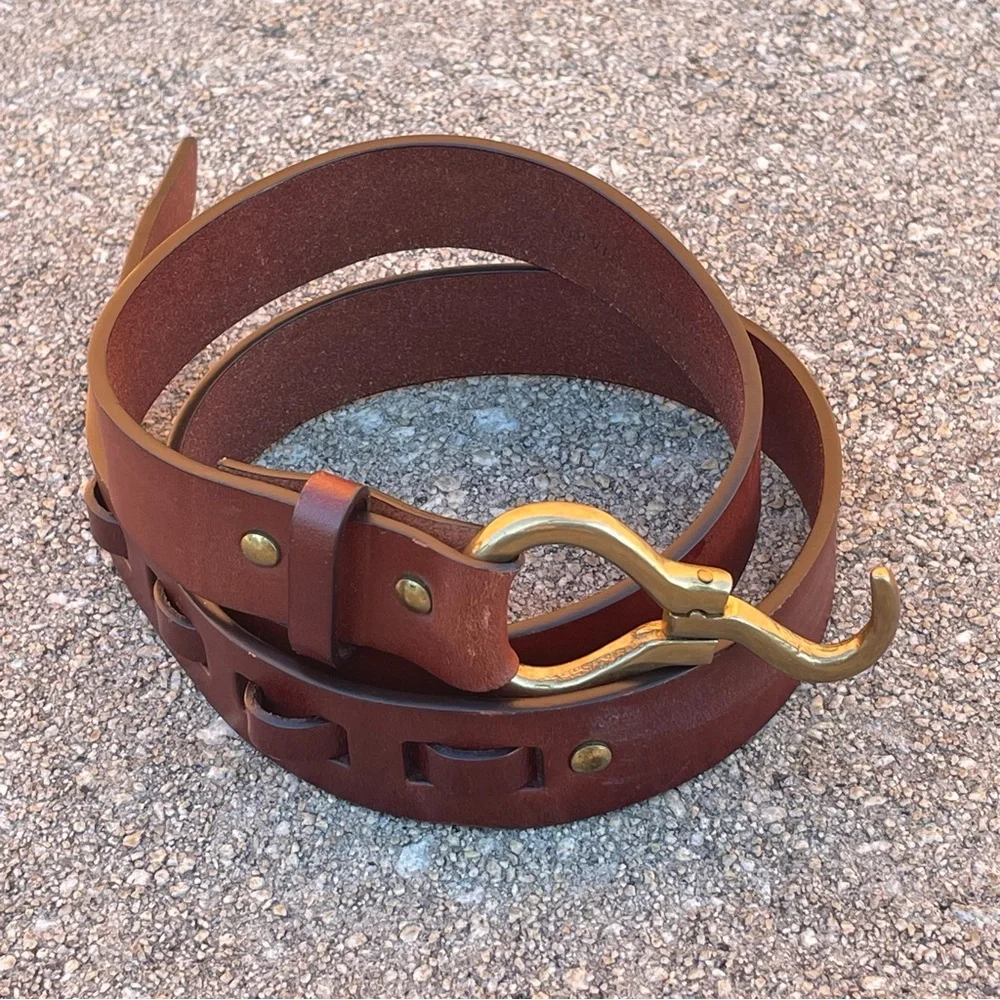 Orvis Brown Hoof Pick Leather Equestrian Belt Sz 34